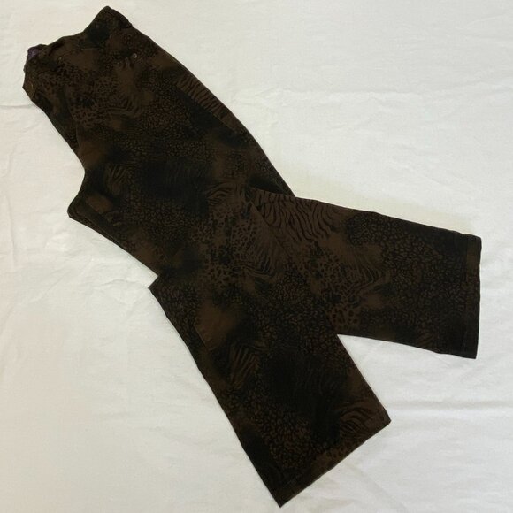 Gloria Vanderbilt Sadie Vintage Animal Hide Print Skinny Denim Jeans Brown 14 - Picture 8 of 13